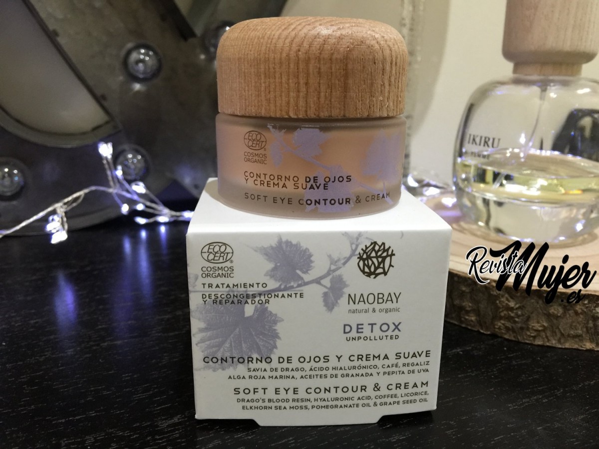 Contorno de ojos y crema suave Detox de Naobay.